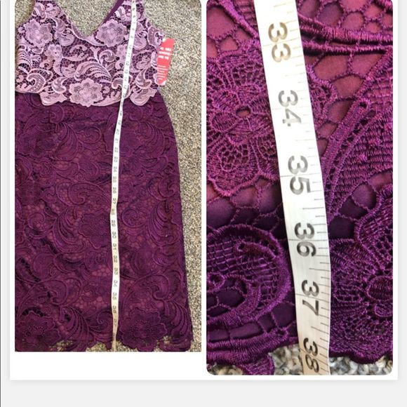ADRIANNA PAPELL PURPLE & LAVENDER LACE SLEEVELESS VNECK MIDI DRESS SIZE 6 - Picture 7 of 7